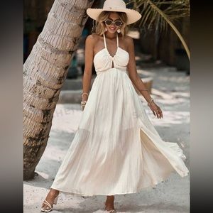 Cream Linen Dress - Size small